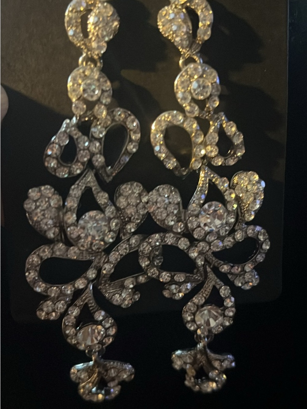 Sparkling Silver Crystal Chandelier Earrings